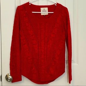 So Red Knit Fitted Pullover Sweater